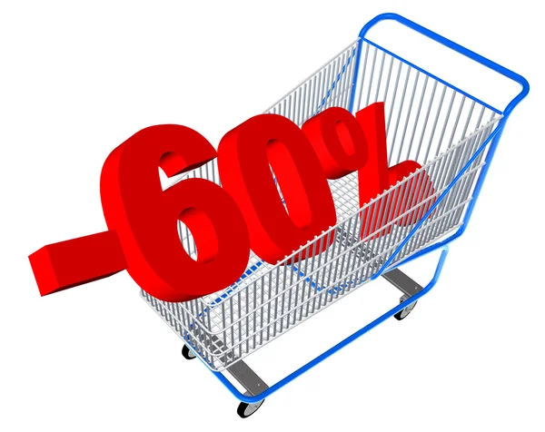 Shopping Cart Discount Percents — Stock Photo, Image