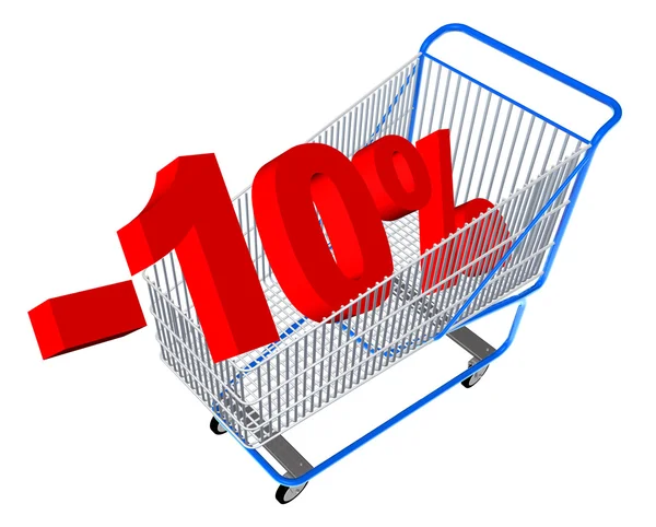 Shopping Cart Discount Percents — Stock Photo, Image