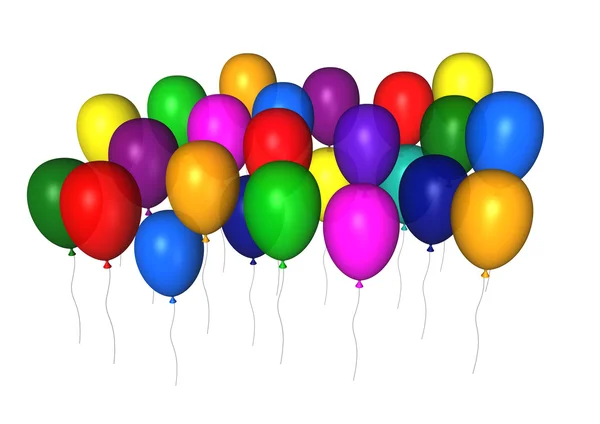Barevné Létající Balónky Generována — Stock fotografie