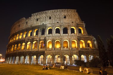 The Colosseum at night clipart