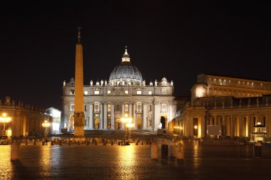 Saint Peter's Square at night clipart