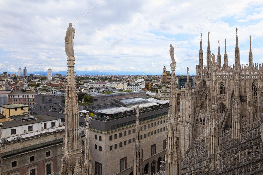 Panoramic view of Milan, Italy
