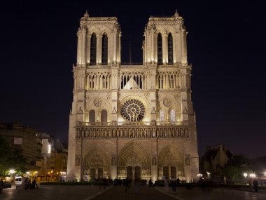 Notre Dame de Paris at night, France clipart