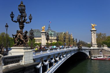 The Alexander III Bridge in Paris, France. clipart