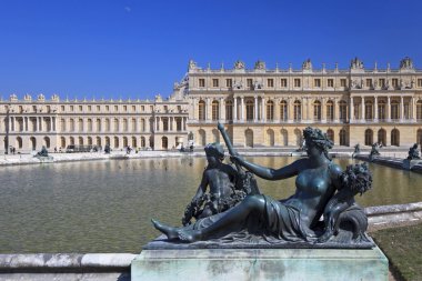 Bronze statues in garden of Versailles. France clipart