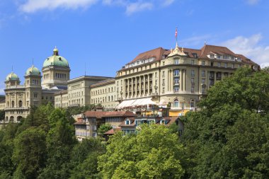 Bern, İsviçre. İsviçre Parlamento Binası - bundeshaus. ünlü mimarlık.