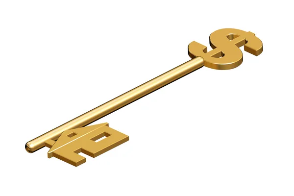 Goldener Schlüssel Zum Eigenheim Mit Einem Dollar — Stockfoto