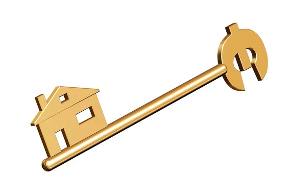 stock image Golden key to home