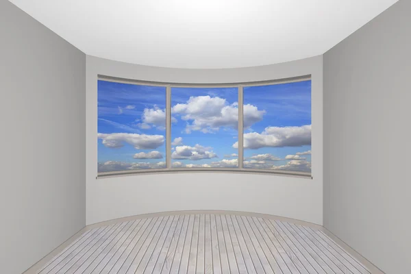 レンダリング出窓と空の新しい部屋 — ストック写真