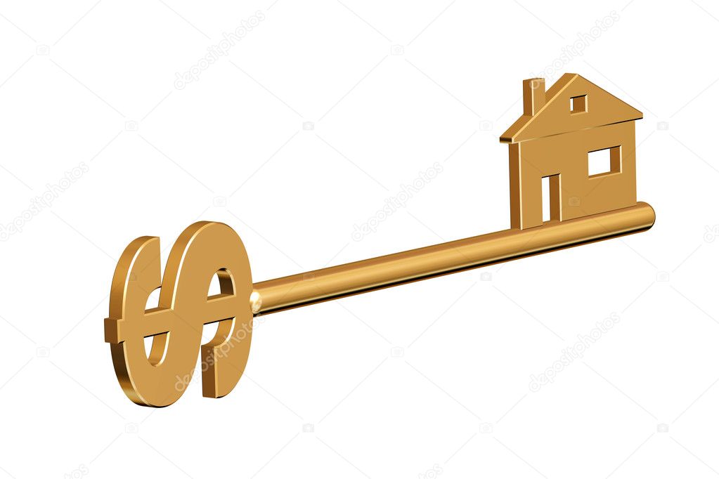 Golden key to your home with a dollar
