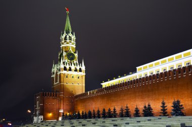 A Spasskaya tower of Moscow Kremlin, Russia clipart