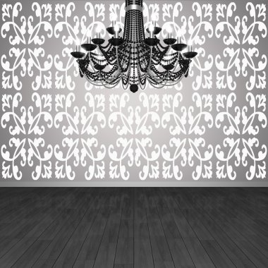 Chandelier against the background of wall . clipart