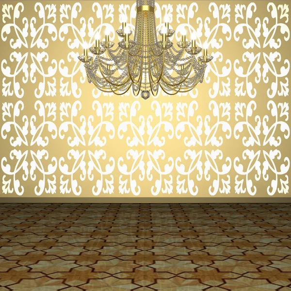 stock image Chandelier against the background of wall.