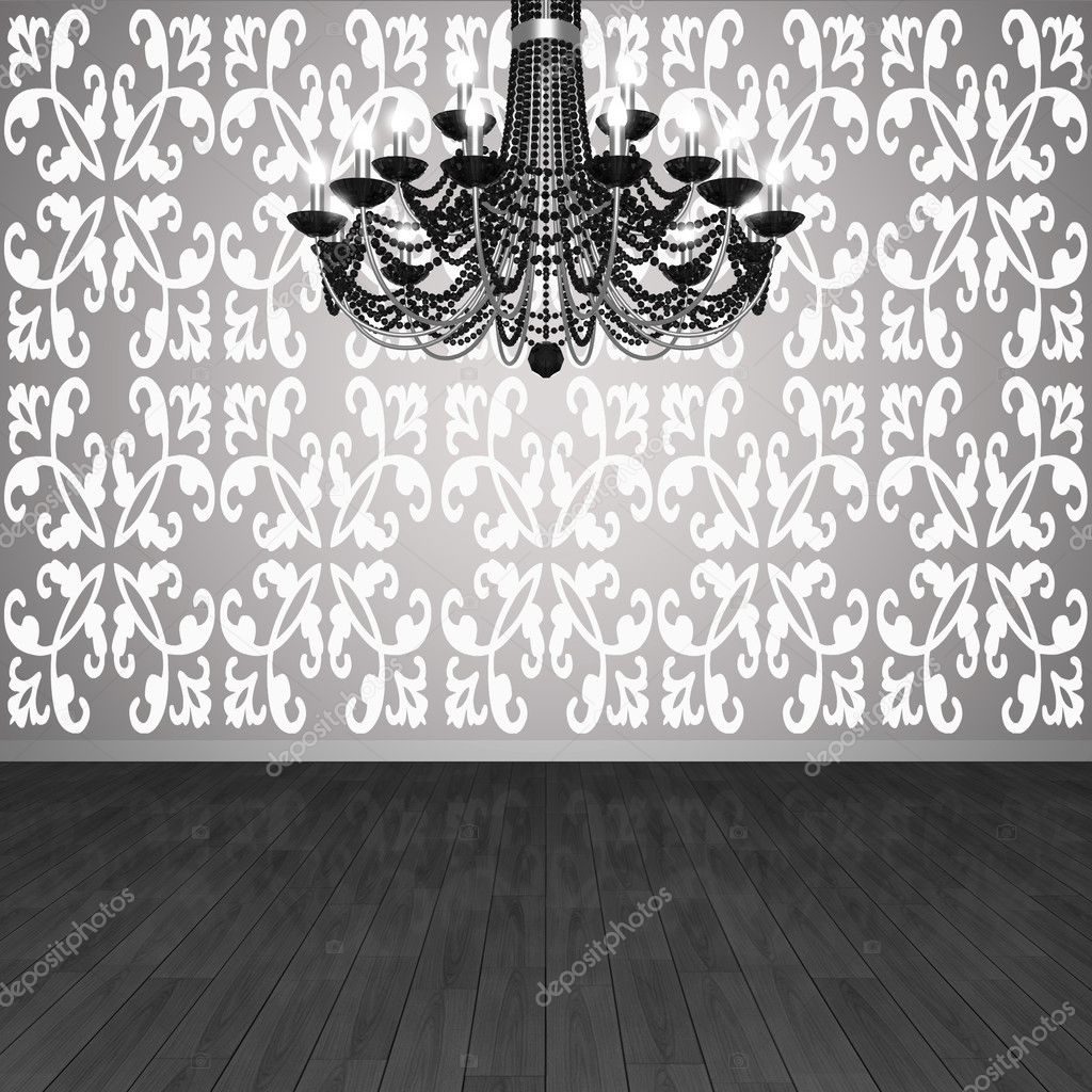 Chandelier against the background of wall .