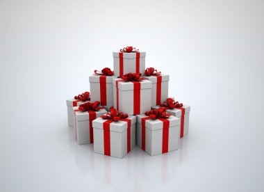 Stack of red gift boxes clipart