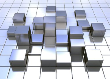 Abstract metal cubes clipart