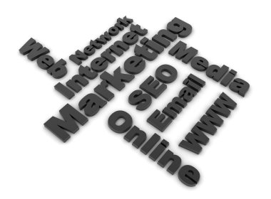 Internet marketing related words clipart