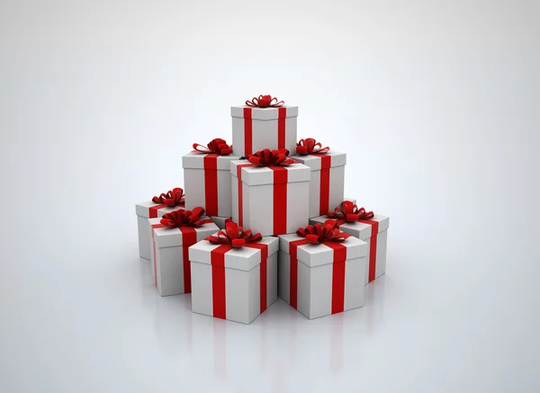 Stack of red gift boxes — Stock Photo, Image