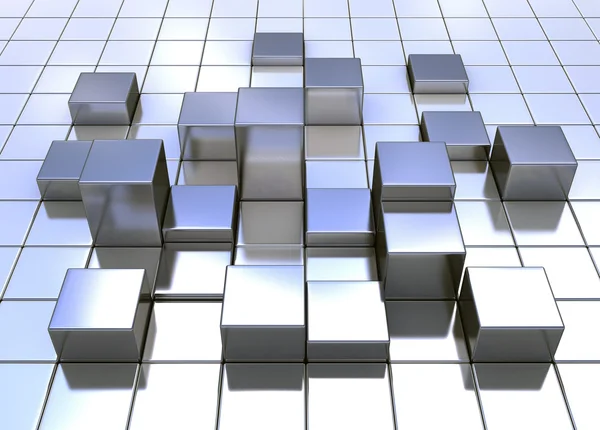 Cubos de metal abstratos — Fotografia de Stock