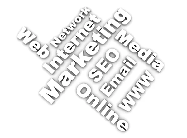 Μάρκετινγκ Διαδικτύου σχετικές λέξεις - λευκό — Φωτογραφία Αρχείου
