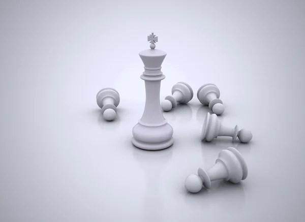 Chess king standing - game over — Stock Photo, Image
