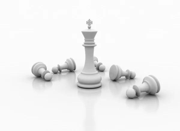 Chess king standing - victory — Stock Photo, Image