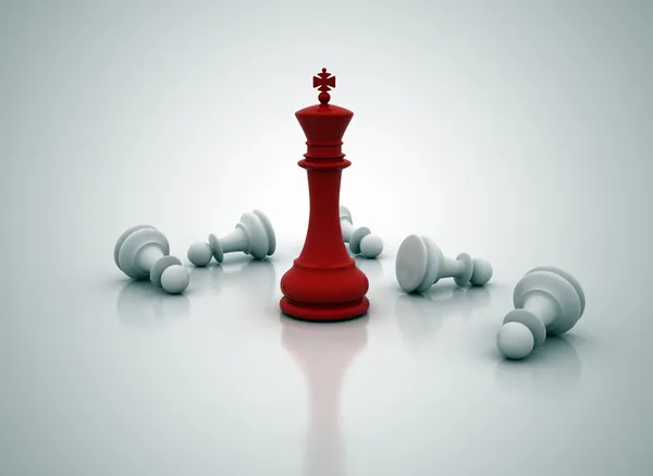 Rei de xadrez de pé - game over — Fotografia de Stock