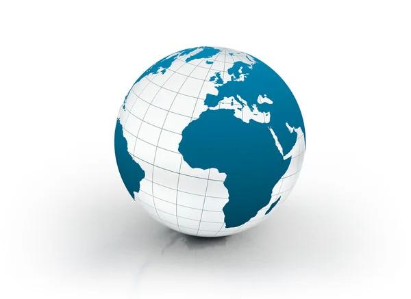 Blue globe on white background — Stock Photo, Image