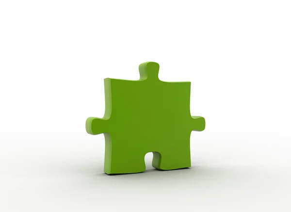 Pezzo puzzle verde — Foto Stock