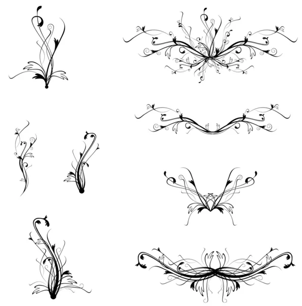Set de elementos florales — Archivo Imágenes Vectoriales