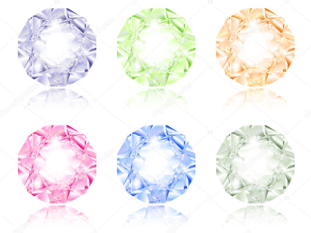 Multicolored diamond set