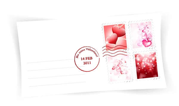 白でバレンタインデーの封筒 — ストックベクタ