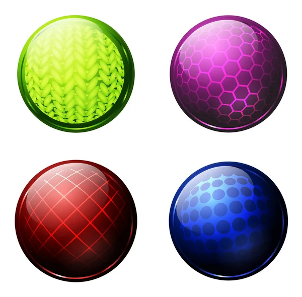Four Different Glossy Balls — Stock Vector