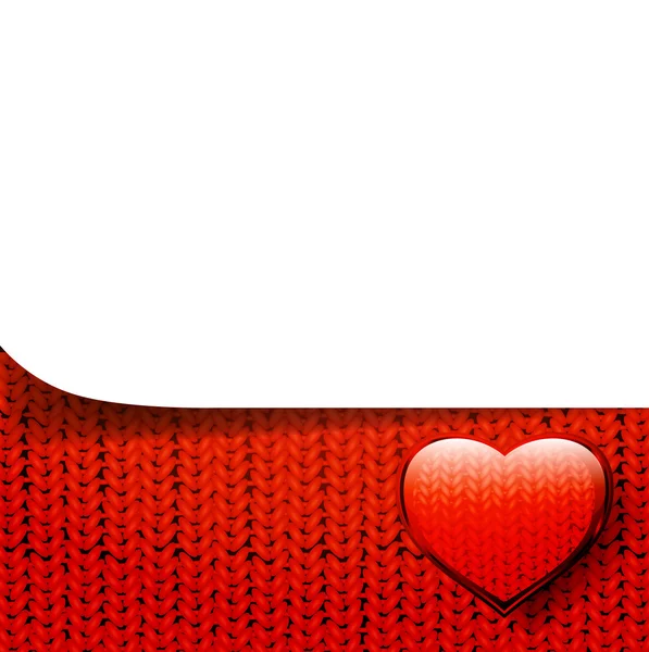 Valentine šablona nad pletený vzor — Stockový vektor