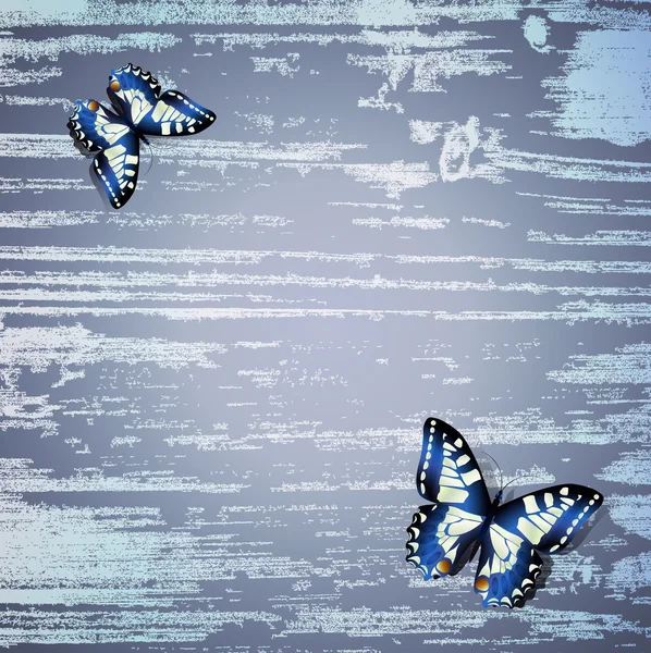 Wooden background with butterfly — Stockvector
