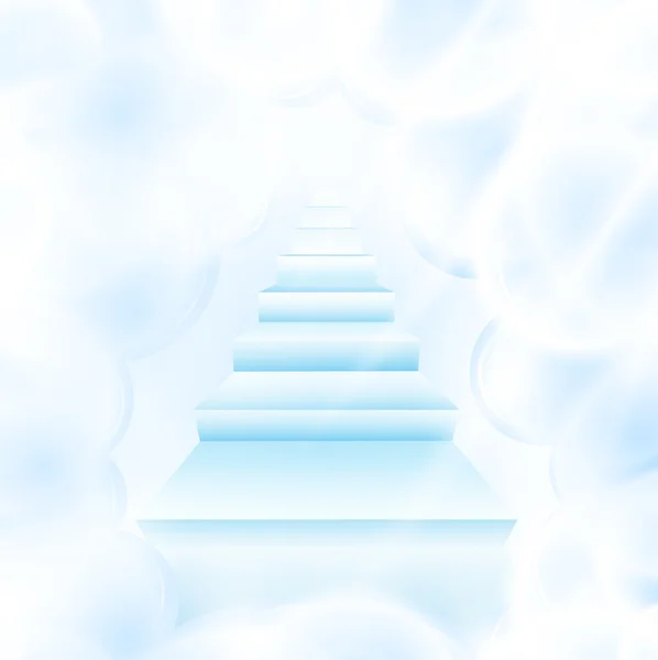 Illustration Des Escaliers Dans Ciel Nuageux — Image vectorielle