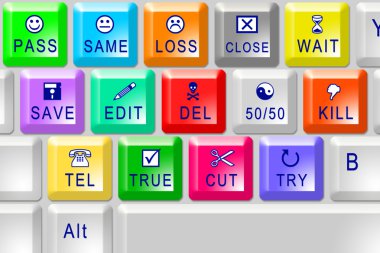 Keyboard multi color clipart