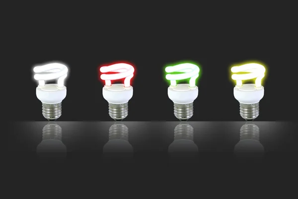 Quatro Cores Fluorescentes — Fotografia de Stock