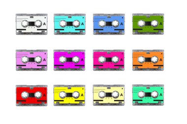 Multi mini audio cassette tape. clipart