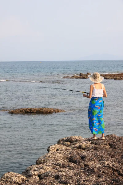 stock image Girl fishing