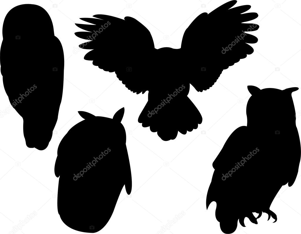 owl head silhouette vector