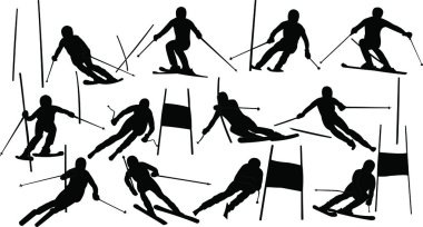 Alpine skiing clipart