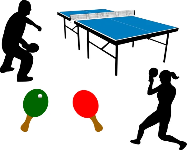 Ping pong ekipmanları — Stok Vektör