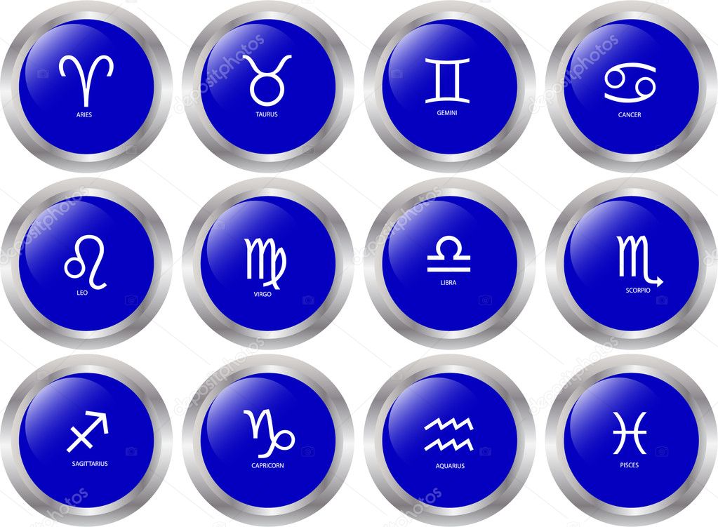 Zodiac button collection - vector