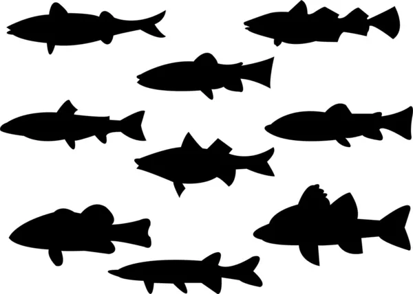 Sylwetka ryb — Wektor stockowy