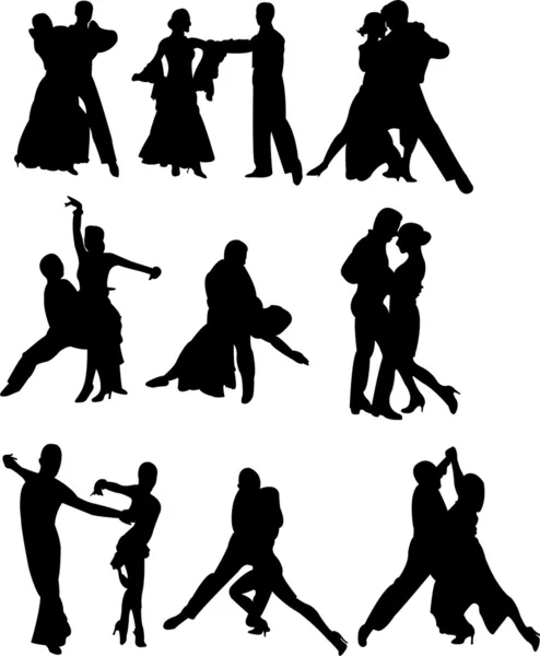 Taneční páry — Stockový vektor