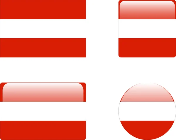 Áustria Bandeira Coleção Botões Vetor —  Vetores de Stock