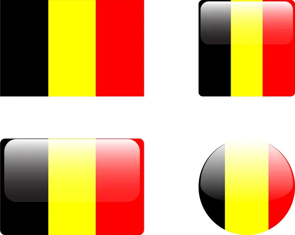 Belgien Flagge Knöpfe Kollektion Vektor — Stockvektor