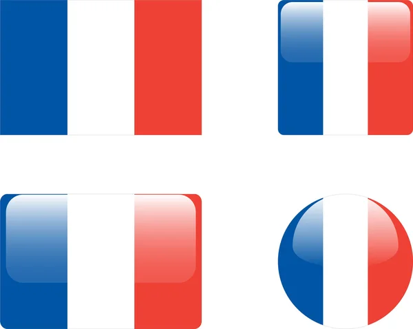France Flag Buttons Collection Vector — Stock Vector