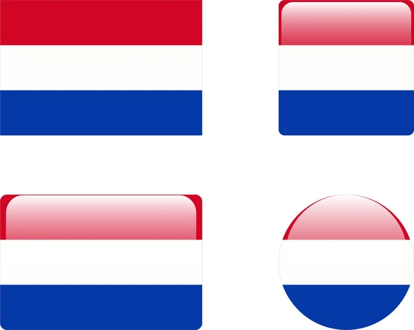 Netherland Flag Buttons Collection Vector — Stock Vector